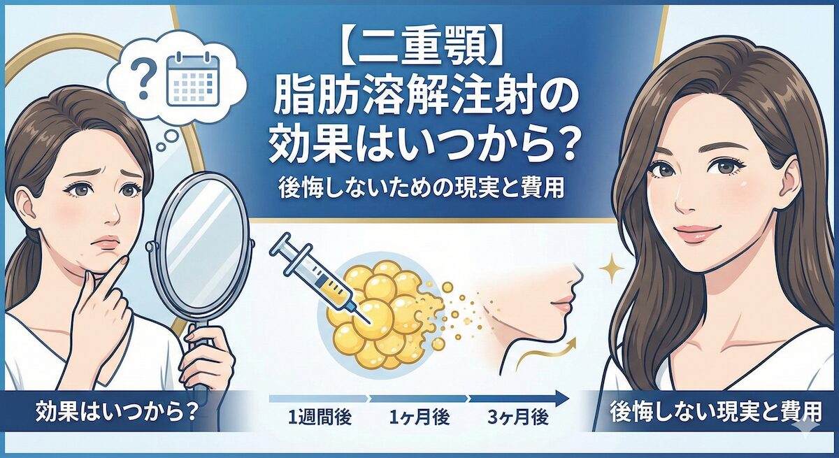【二重あご】脂肪溶解注射の効果はいつから？後悔しないための現実と費用のアイキャッチ画像