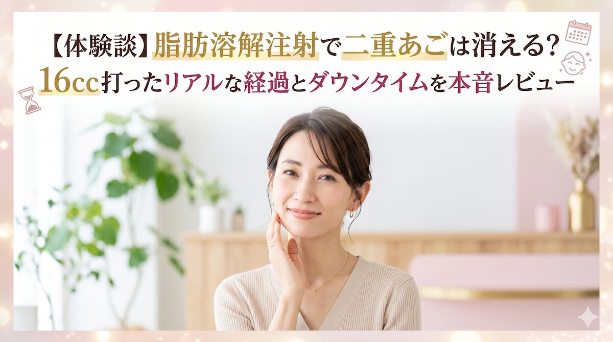 【体験談】脂肪溶解注射で二重あごは消える?16cc打ったリアルな経過とダウンタイムを本音レビューのアイキャッチ画像