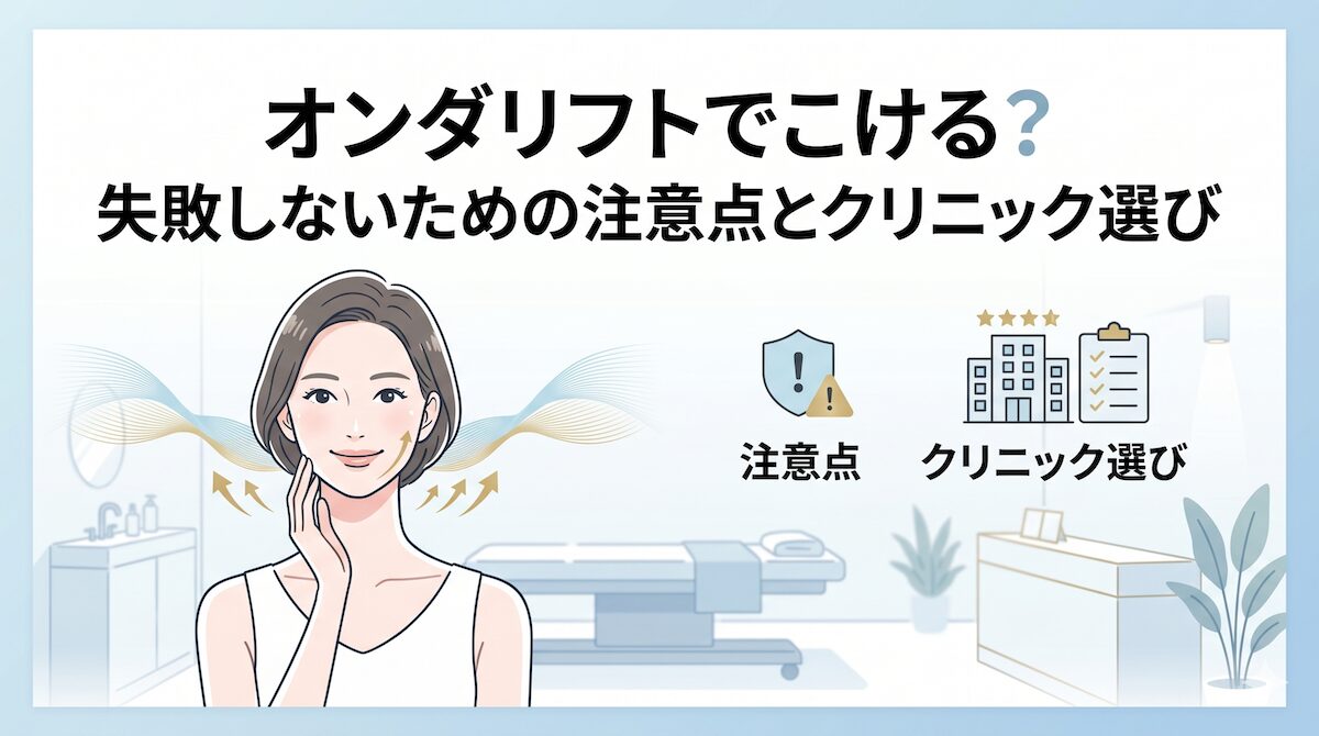 オンダリフトでこける?失敗しないための注意点とクリニック選びのアイキャッチ画像